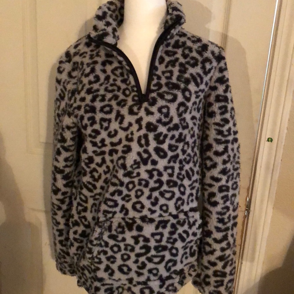 🌹 new Sherpa leopard print hoodie